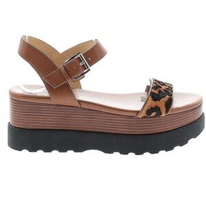 Michael Kors Tan and Leopard Platform Sandals
